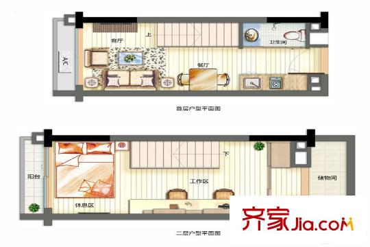 万科云城米酷07户型图 1室1厅1卫1厨