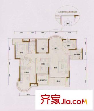 广园东东方名都二期11/12/13座02单元 4室2厅2卫1厨