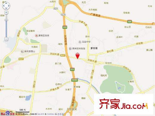 萝岗奥园广场交通坐标图