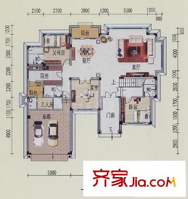 碧桂园假日半岛B107型一层 7室3厅6卫1厨