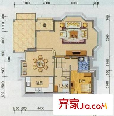 碧桂园假日半岛户型图2室2厅户型图 2室2厅1卫1厨