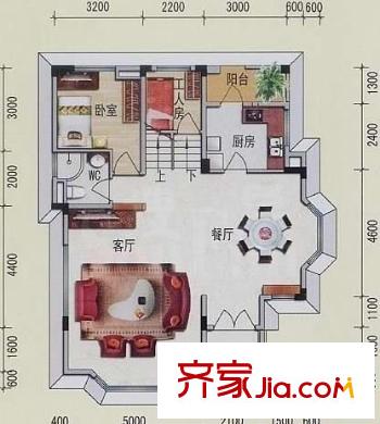 碧桂园假日半岛户型图2室2厅户型图 2室2厅1卫1厨