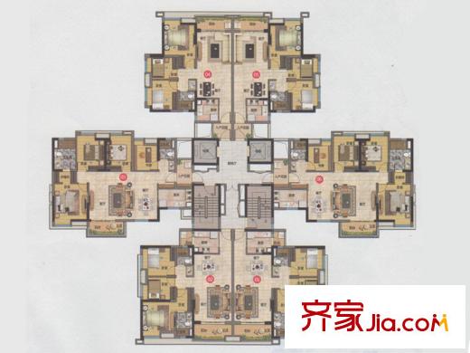 万科东荟城C4栋平层图