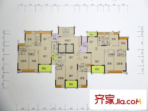 观园壹号A6栋户型平面图
