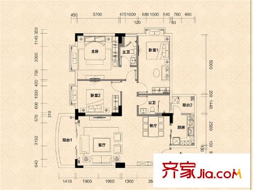 流溪半岛C2栋01单元 3室2厅2卫1厨