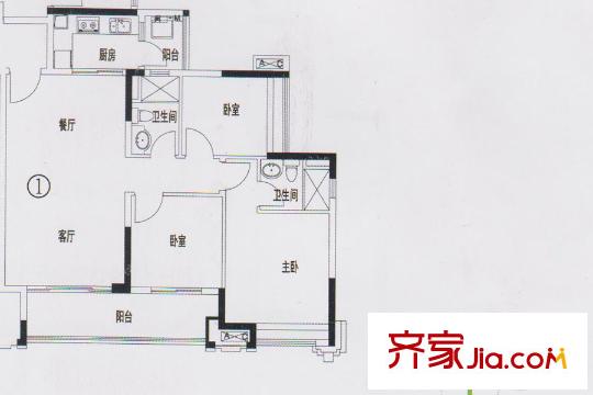 倾城国际4栋01单元 3室2厅2卫1厨