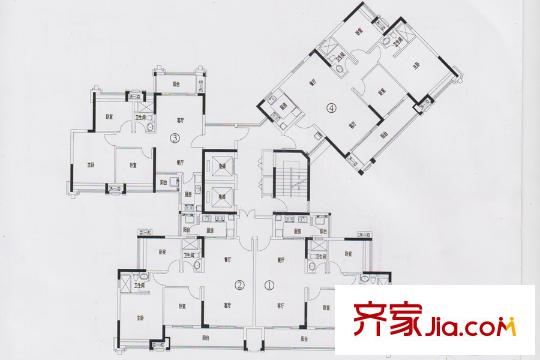 倾城国际4栋四至十七层平层图