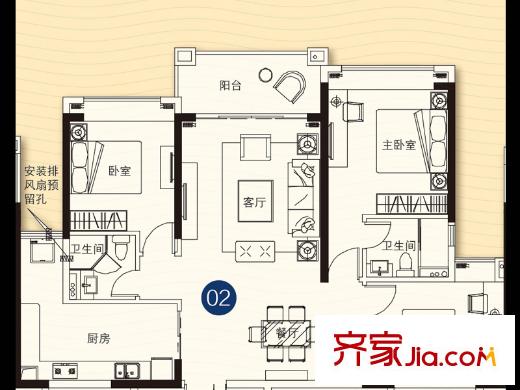 锦绣半岛21座02单元 3室2厅2卫1厨