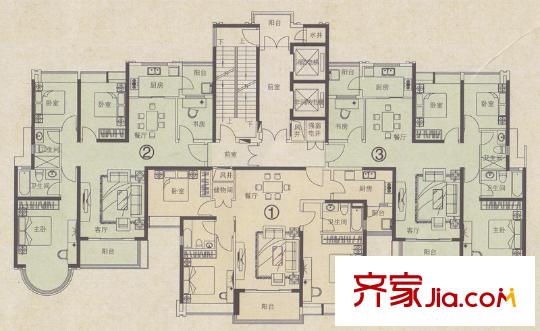 华景里C1/2/3栋平层图