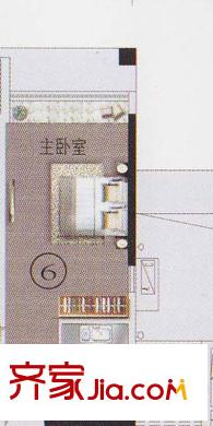 东湖映月F2栋06户型 1室1厅1卫1厨