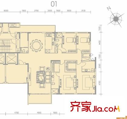 尚轩1033栋01单元 4室2厅4卫1厨
