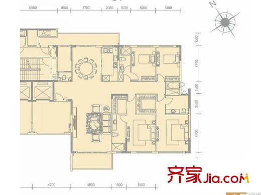 尚轩1034栋01单元 3室2厅4卫1厨
