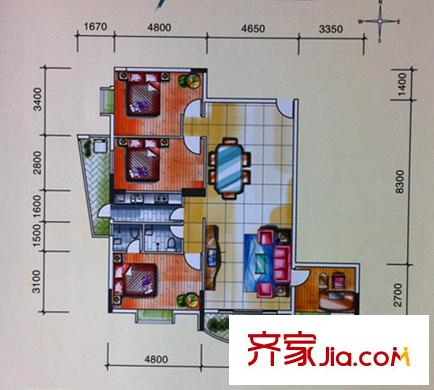 银山尚橙24-28层04单位 4室2厅2卫1厨