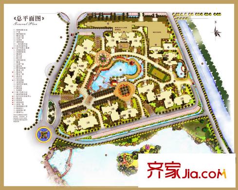 金海岸花园・聚湖楼座总平图