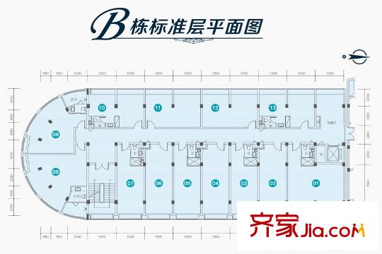 广州云山国际B栋标准层平面图