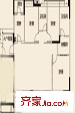 越秀・可逸江畔42栋 03户型 3室2厅2卫1厨
