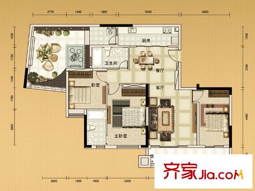 荣御府G3栋02单元 3室2厅2卫1厨