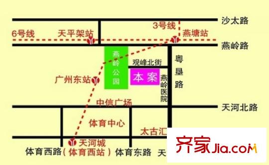 观山苑三期交通图