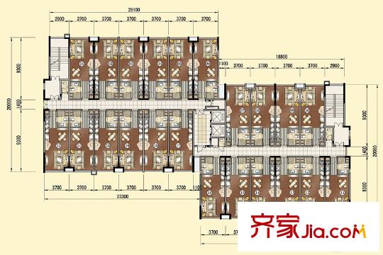 合景天峻C9栋户型平面图 1室1厅1卫1厨
