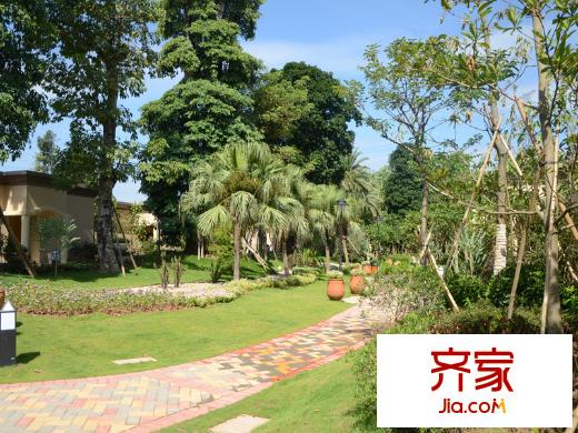 翡翠绿洲小区园林实景2014-09