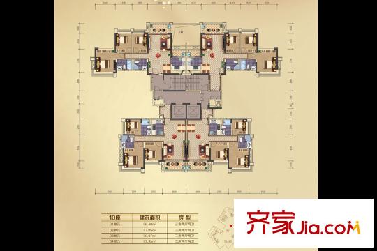 深业・江悦湾10座户型平层图