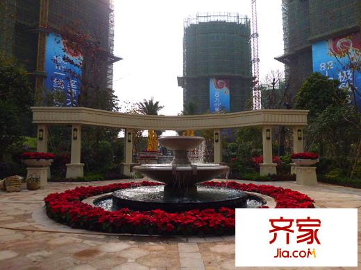 深业・江悦湾小区喷水池2013.2.2