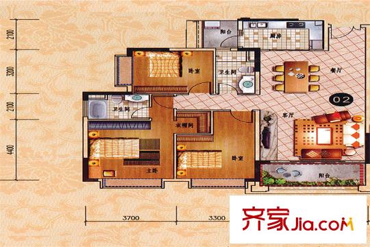 乐天峰公馆6栋02户型