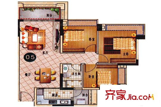 乐天峰公馆6栋05户型
