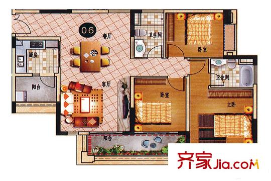 乐天峰公馆6栋06户型