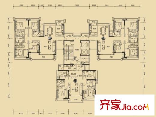 保利・罗兰国际04栋户型平层图