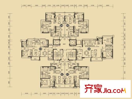 保利・罗兰国际03栋户型平层图