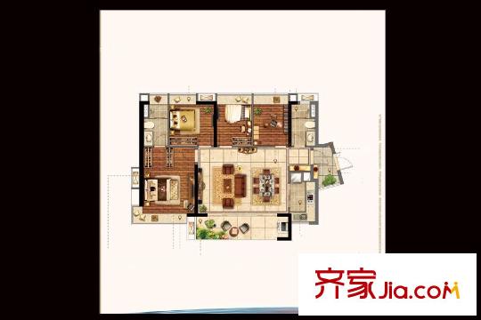金融街・融穗澜湾2栋03单元户型图 4室2厅2卫1厨