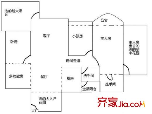 佳兆业可园三期 3室 户型图