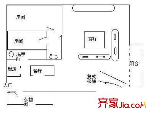 宝雅花园 3室 户型图