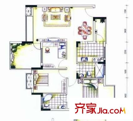 宝雅花园 2室 户型图