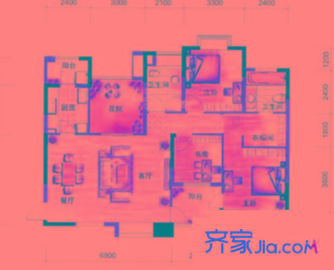 鼎太风华八期 3室 户型图