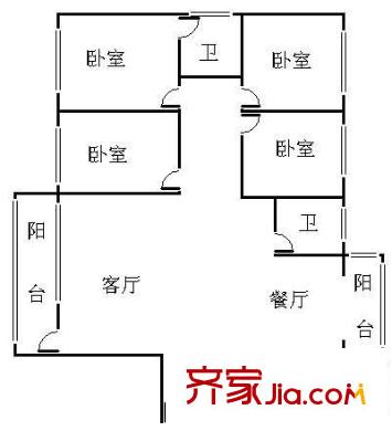 欧陆经典 4室 户型图
