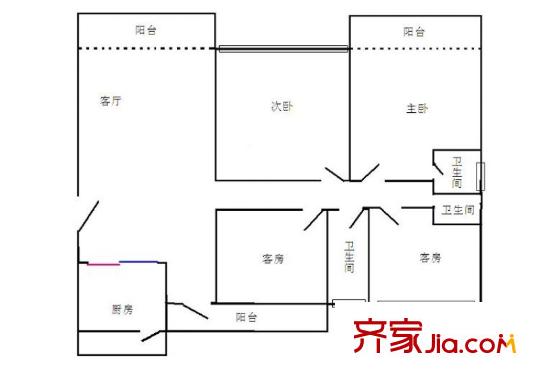 振业城五期 4室 户型图