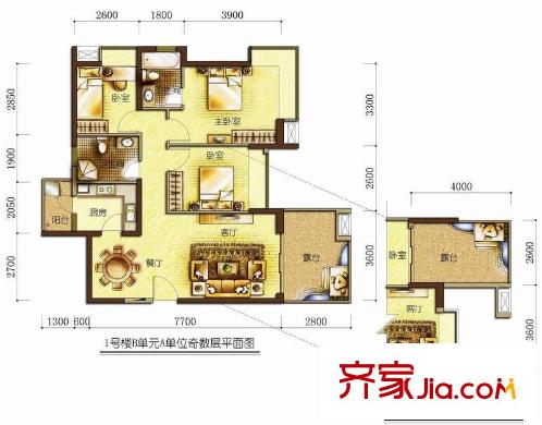 世纪春城四期 3室 户型图