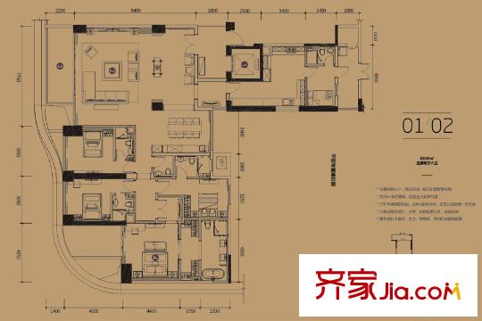 中洲・中央公寓E-CLASS01/02户型图 5室2厅6卫