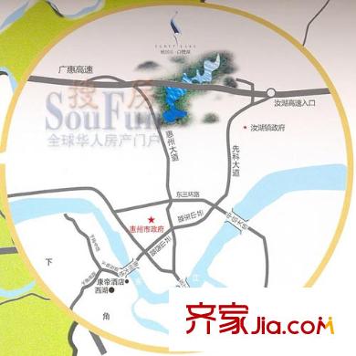 惠州雅居乐白鹭湖交通图