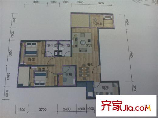 骏泰・金汐府3栋C-2户型 4室4厅4卫1厨
