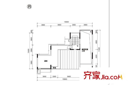 林语堂7D户型 四楼 7室2厅5卫1厨