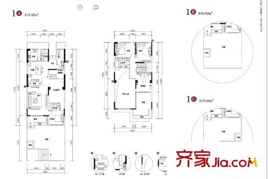 林语堂1A.1B.1C 户型 4室2厅3卫1厨