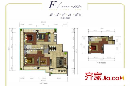 同创・九著F户型图 4室2厅2卫1厨