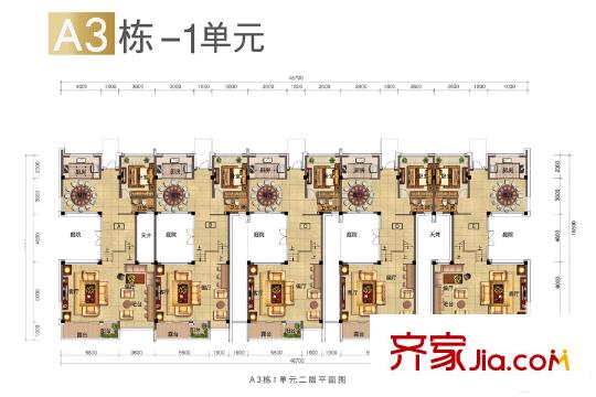 港铁・天颂A3栋-1单元二层联排别墅 3室3厅3卫1厨