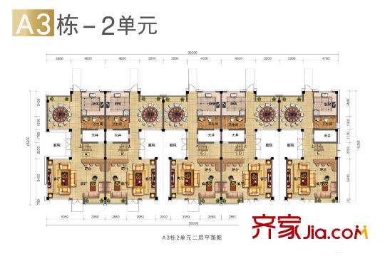 港铁・天颂A3栋-2单元二层联排别墅 3室3厅3卫1厨