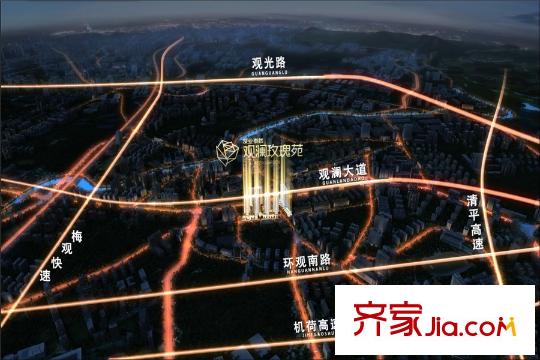 深业泰然观澜玫瑰苑周边道路图