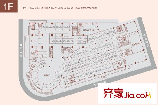 好益康世纪中心1层户型分布图