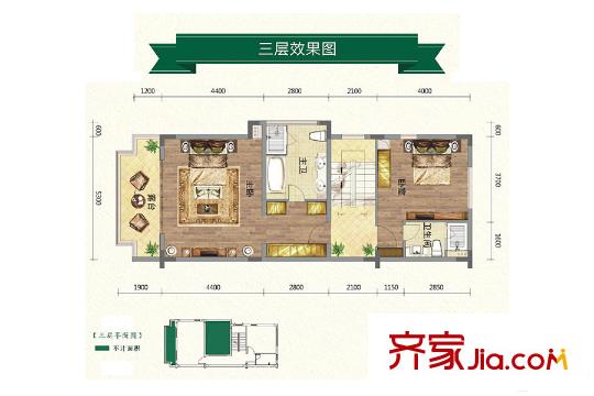 班芙春天177平别墅三层 5室2厅5卫1厨